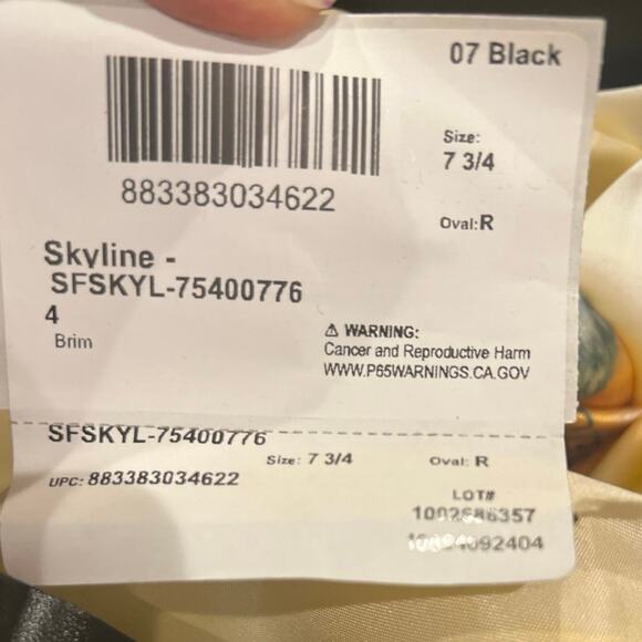 Stetson Men's 6x Fur Felt Skyline Hat Matching Self-Felt Hatband Black 7 3/4 NWT - Picture 9 of 13